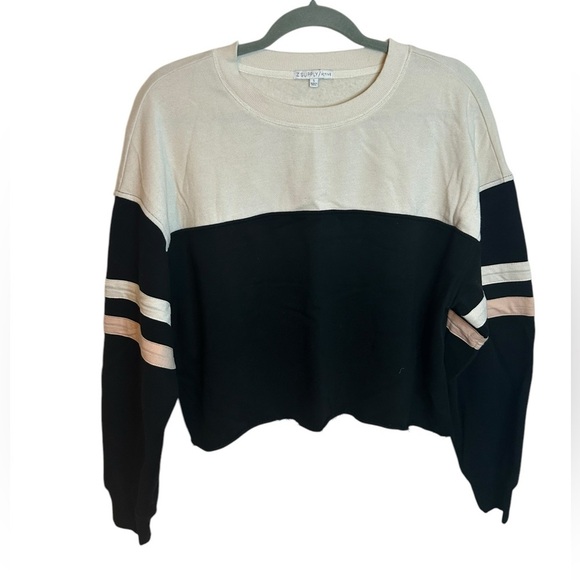 Z Supply Varsity Stripe Cropped Sweatshirt - Picture 1 of 3